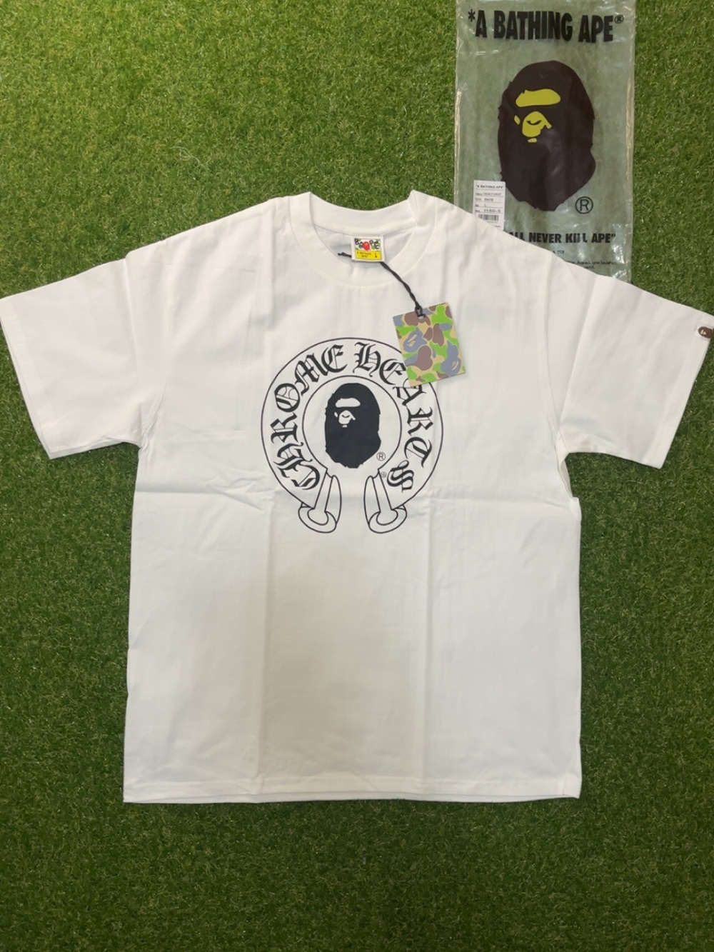A Bathing Ape Chrome Hearts Collaboration White Logo Short-Sleeve Tee